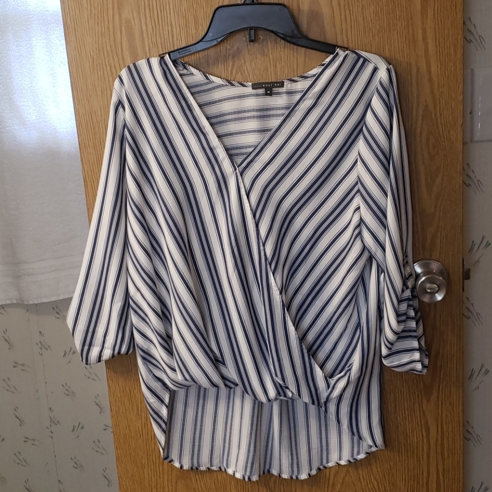 High Low Striped Blouse